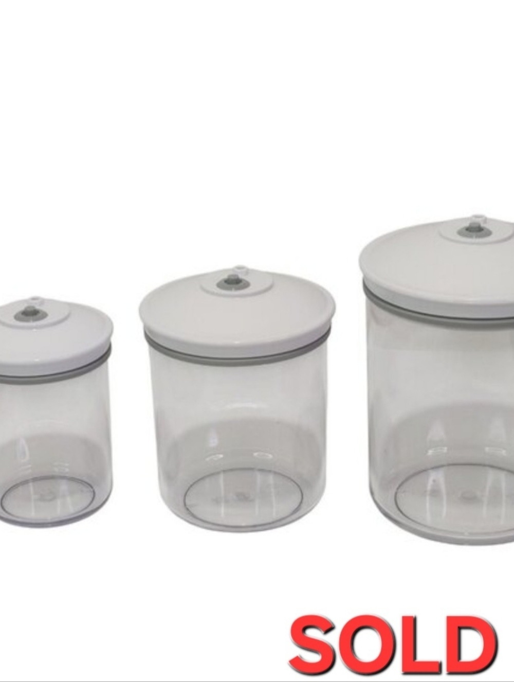 Snail FoodSaver Vacuum Seal Canisters 3 Pack  25 / 50 and 80 Ounces...